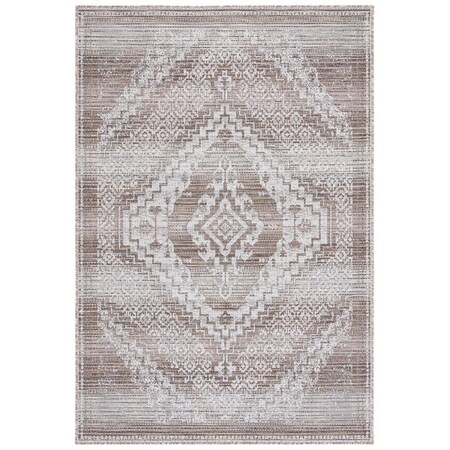 Safavieh 9 x 12 ft. Havana Outdoor Rectangle Power Loomed Rug Light Brown & Ivory HAV340E-9
